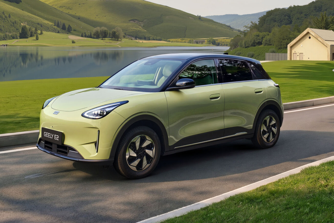 zielony geely e2