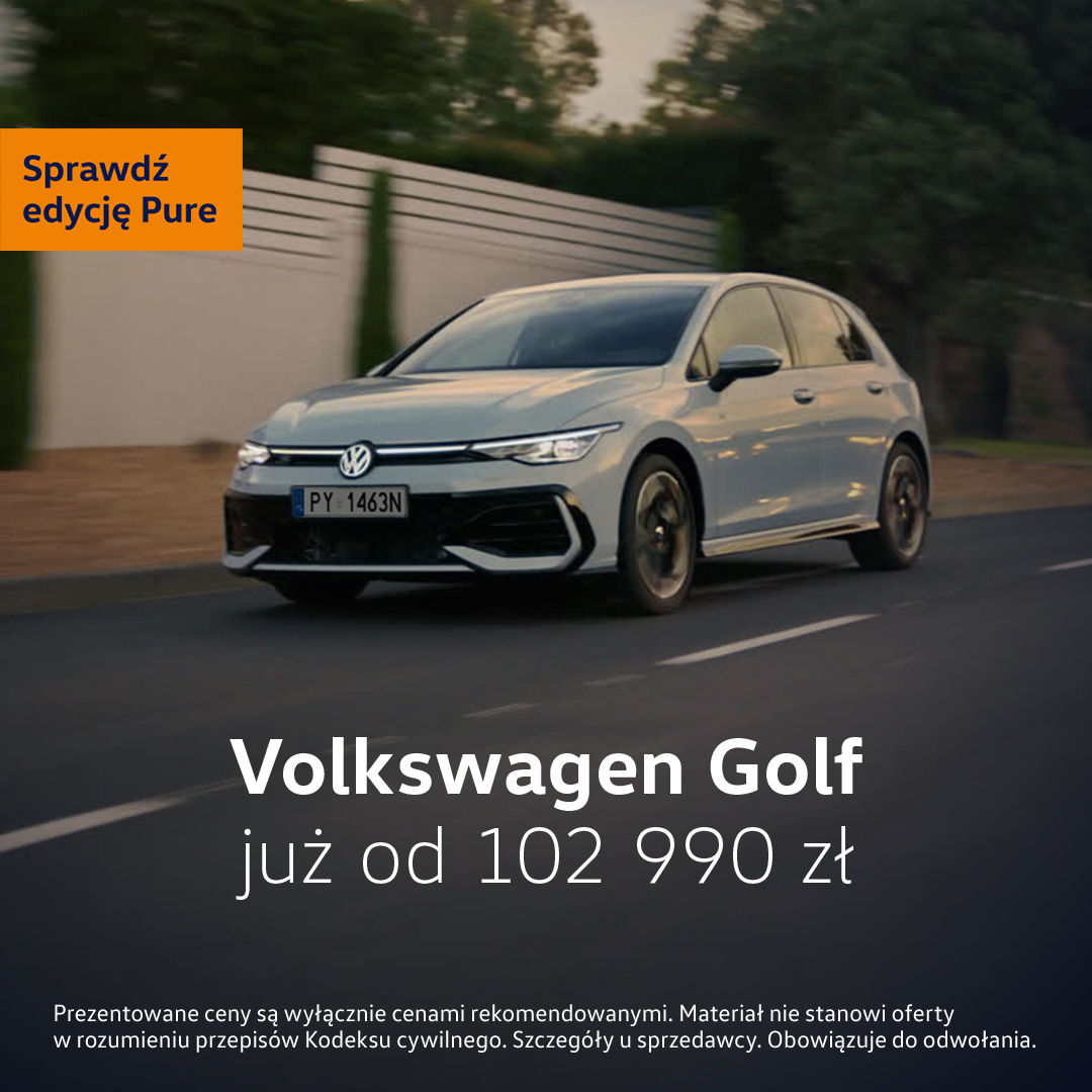 Volkswagen golf juz od 102 990 zł