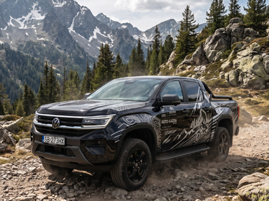 volkswagen amarok na górskiej drodze