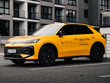 żółty t roc auto gazda